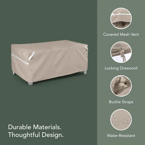 Vista 4 de Covermates Funda rectangular para mesa decorativa – Funda para muebles de patio al aire libre, resistente al agua, otomana/mesa auxiliar, poliéster