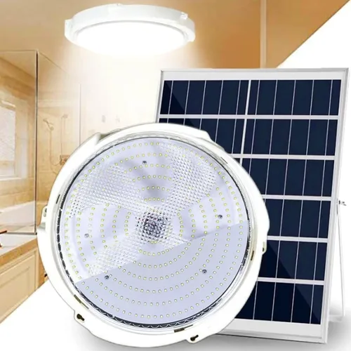 Vista 9 de Luz solar para cobertizo, luces colgantes solares para interiores y exteriores con control remoto, lámpara LED impermeable de techo para kiosco