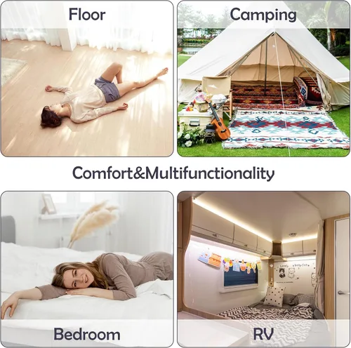 Vista 7 de Colchón plegable de espuma viscoelástica, colchón triple de 3 pulgadas con funda lavable, certificado CertiPUR-US, colchón portátil individual XL