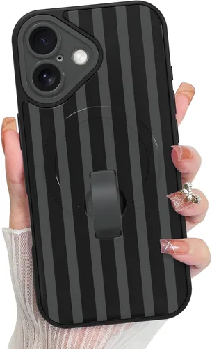 Vista 123 de KANGHAR Compatible con iPhone 17 Pro Case Spot Pattern - Negro Mancha rosada negra