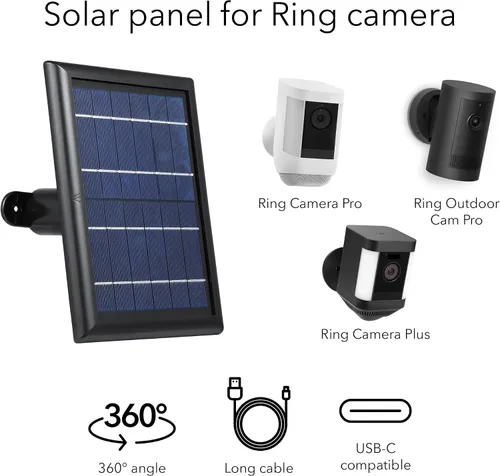Vista 8 de Wasserstein - Panel solar compatible con batería de cámara Ring Spotlight y con batería totalmente nueva de cámara Ring Stick Up. Alimenta tu cámara