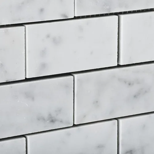 Vista 3 de Carrara (Carrera) Bianco - Mosaico de metro de 2x4