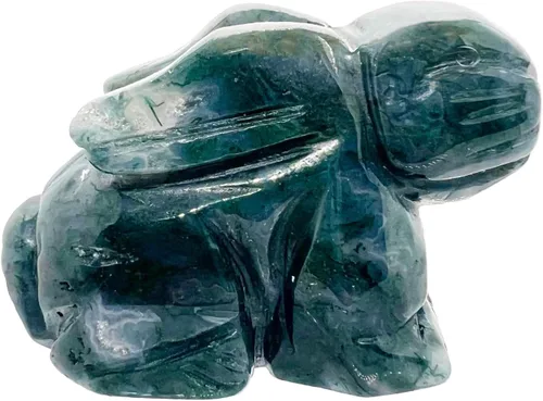Vista 9 de Estatua de conejo sentado de piedra de sangre natural de África de 2 pulgadas, escultura decorativa de Fengshui para decoración del hogar, cristal