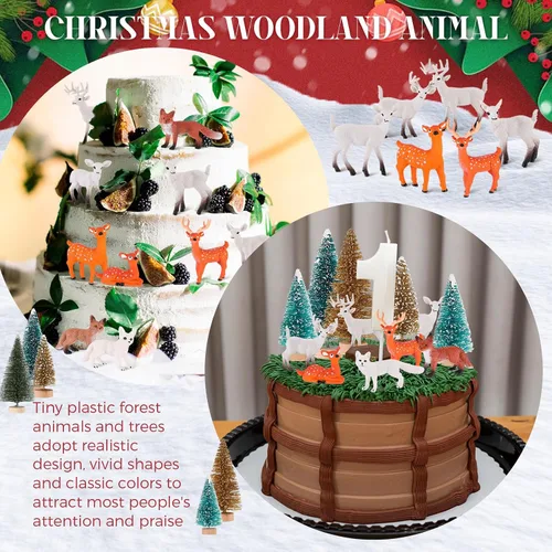 Vista 4 de Shappy 38 figuras de animales del bosque salvaje, figuras de criaturas del bosque, figuras de plástico realistas de animales del bosque