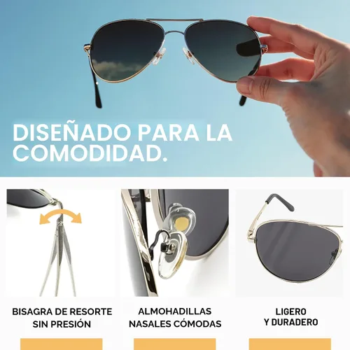 Vista 6 de J+S Military Style Polarized Aviator Sunglasses, for Men/Women Marco negro/ lente negro
