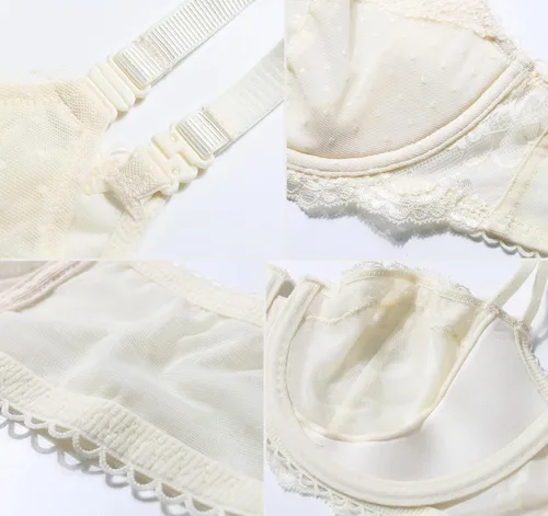 Vista 6 de DotVol Brasier de encaje transparente sin forro para mujer