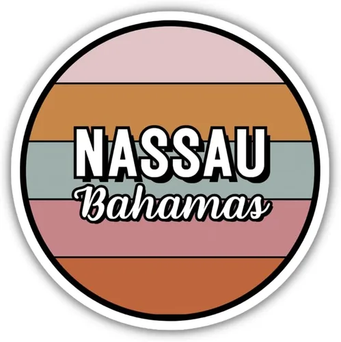 Vista 8 de Nassau Bahamas Travel Sticker, 2.5" Multiple Colors, Laptop Water Bottle Planner Journal, Collectible Places I've Been, Luggage Decal (Earth)