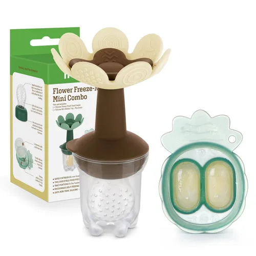 Vista 8 de Haakaa Flower Baby Alimentador de alimentos frescos con bandeja para congelador, molde de paletas de leche materna para alivio de enfriamiento
