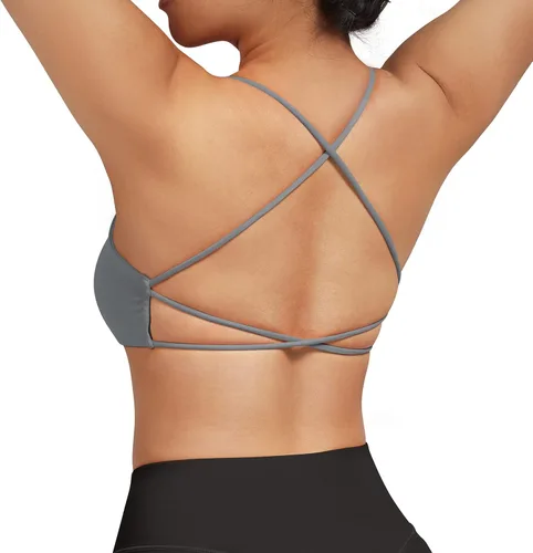 Vista 4 de DOULAFASS Sujetadores deportivos para mujer, con tirantes, sexy, lindo, espalda cruzada, soporte ligero, para entrenamiento, yoga, con copas