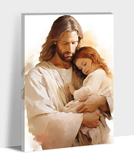 Vista 12 de Arte de pared de Jesús y el niño, póster minimalista bohemio cristiano, lienzo para pared, imagen abstracta de Jesús, arte cristiano religioso