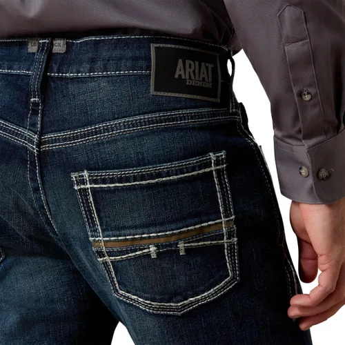 Vista 5 de ARIAT Jeans rectos para hombre M5 Straight Stretch Remming apilable pierna recta