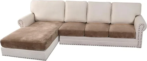 Vista 68 de H.VERSAILTEX Funda de cojín elástica de terciopelo para sofá, funda de cojín de felpa para cojines de silla, protector de muebles, cojín de asiento