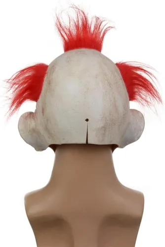 Vista 5 de Máscara de payaso de terror de Halloween, máscara de látex de payaso Joker, cubierta de cara de bromista de utilería de cosplay, máscara de látex