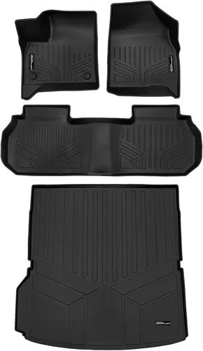 Vista 36 de SMARTLINER Juego de alfombrillas de piso de 2 filas compatibles con Chevrolet Traverse 2011-2017