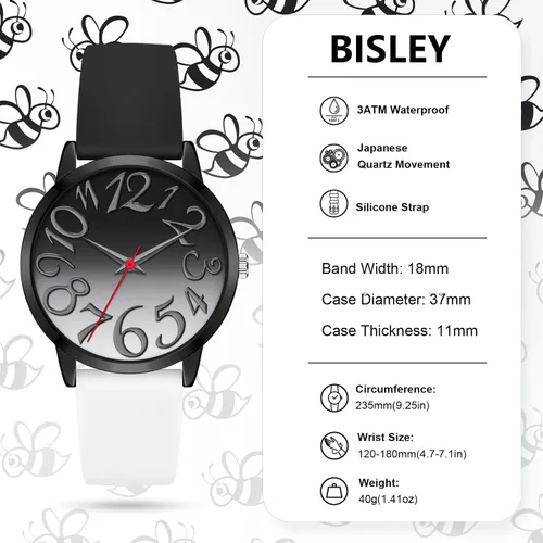 Vista 2 de Bisley Reloj de mujer de 1.457 in con diseño de bloques