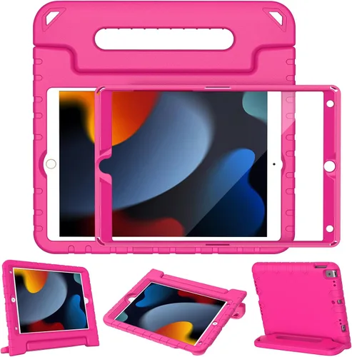 Vista 14 de LTROP Funda infantil para iPad de 9ª/8ª/7ª generación (2021/2020/2019), iPad 10.2 con protector de pantalla integrado, funda para niños con soporte