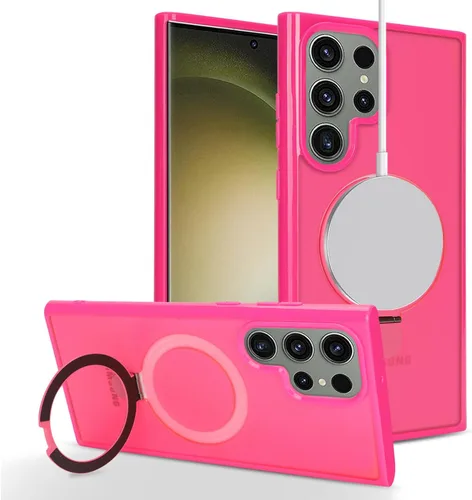 Vista 12 de Cavor - Funda para Samsung S23 Ultra, compatible con MagSafe, lavanda Funda para teléfono Galaxy S23 Ultra con función atril, protección suave,