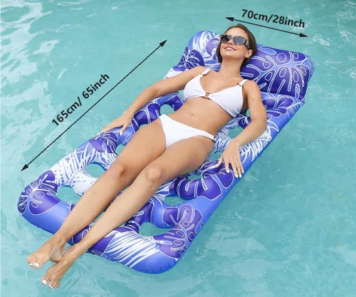 Vista 3 de Flotador inflable para piscina, flotadores de piscina, balsas para adultos, tumbona flotante para piscina, flotadores de bronceado para sol