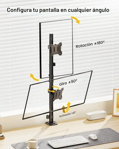 Vista 4 de MonTEK - Soporte doble apilado para monitor de 17 a 32 pulgadas, 22 libras cada uno
