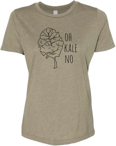 Vista 11 de Cute Women's Screen Printed Crew Neck Tee, Shirts With Sayings, Dusty Blue or Olive