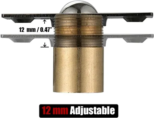 Vista 7 de JQK Herrajes para puerta de clóset, acero inoxidable ajustable con placa de golpeo, bronce antiguo, paquete de 2 unidades, HBC100-QG-P2