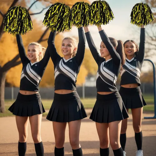 Vista 4 de HAVAGDTM 36PCS Cheerleading Pom Poms Metallic Foil Plastic Pom Poms with Baton Handle for Game Sports Squads Dancing Party Football Basketball Club