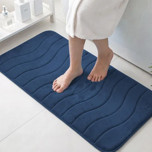 Vista 27 de Flamingo P Alfombra de Baño de Espuma Viscoelástica Tapetes de Baño Alfombra Antideslizante Absorbente de Agua para Ducha, 24x17 pulgadas, Verde Aqua