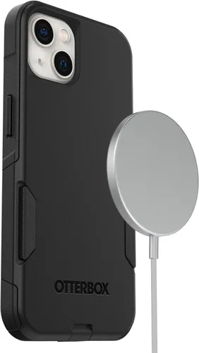 Vista 3 de OtterBox Funda para iPhone 13 (solamente) de la serie Commuter, color negro, delgada y resistente, apta para bolsillo, con protección de puerto