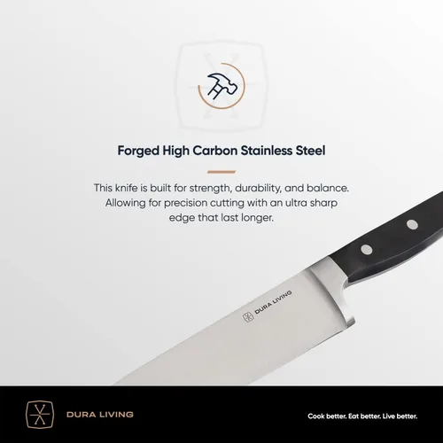 Vista 4 de DURA LIVING Juego de 2 cuchillos de cocina de alta calidad, cuchillo utilitario ultraafilado de 5 pulgadas y cuchillo de pelar de 3.5 pulgadas