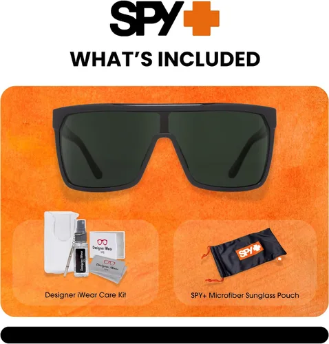 Vista 2 de SPY FLYNN - Gafas de sol cuadradas para hombre + paquete con kit de gafas de diseñador iWear