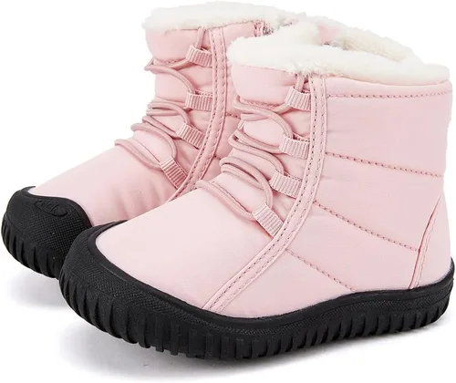 Vista 22 de BMCiTYBM Botas de nieve para bebés y niños pequeños, zapatos de invierno para niños y niñas, zapatos de bebé de piel sintética para clima frío
