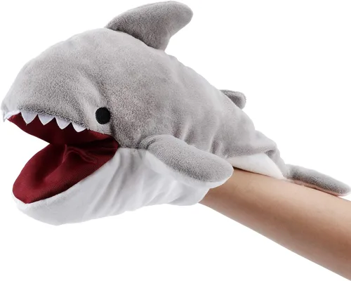 Vista 7 de Hopearl Marioneta de mano de pájaro de peluche con boca abierta y movible para juego imaginativo, juego de rol, juguete interactivo para contar
