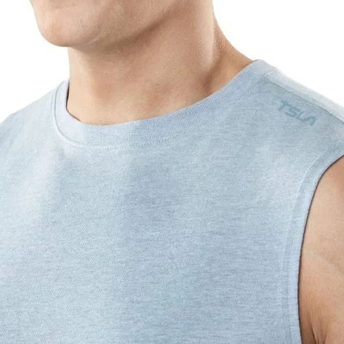 Vista 4 de TSLA Paquete de 1 o 3 camisetas sin mangas para correr para hombre, camisetas atléticas de rendimiento muscular, Dry Fit para entrenamiento