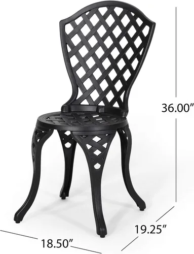 Vista 3 de Christopher Knight Home La Sola - Juego de bistró de metal para exteriores, color negro con bronce
