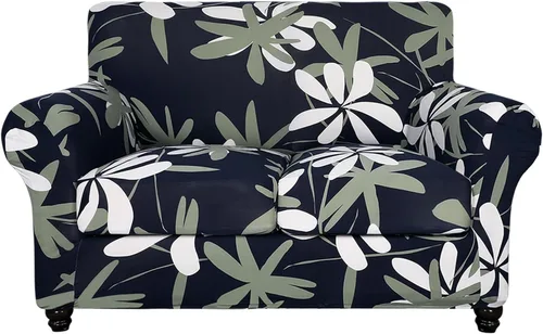 Vista 64 de SearchI Funda elástica para sofá, funda para sillón de 2 piezas con funda de cojín separada para silla, protector de muebles lavable para sala
