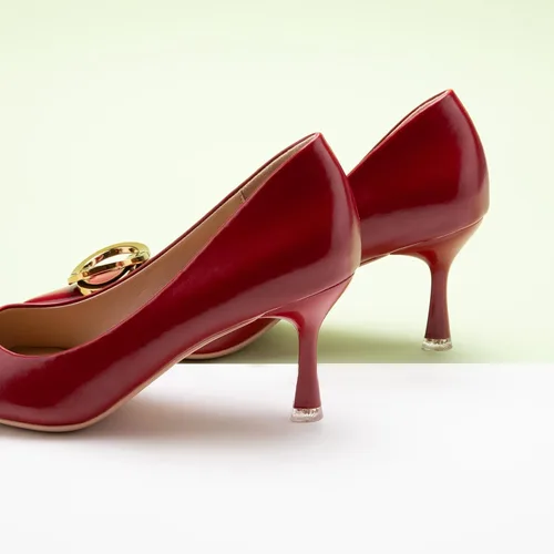 Vista 3 de C.Paravano Zapatos de tacón de aguja para mujer, cómodos zapatos de tacón de aguja, tacones de gatito para mujer, con punta puntiaguda, uso diario