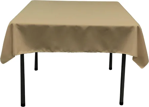 Vista 129 de LA Linen. Mantel cuadrado de popelina de poliéster