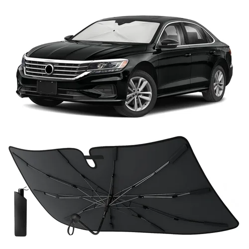 Vista 45 de EcoNour Parasol plegable para parabrisas de Mazda 3 2014-2016 2017 2018, parasol para ventana delantera de automóvil, protección UV, bloqueador