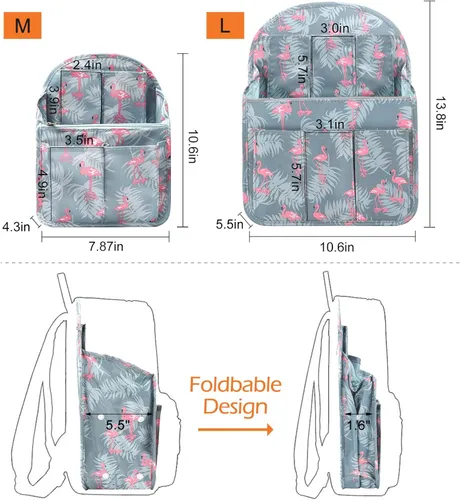 Vista 4 de Surblue Organizador de mochila con forro de inserción para colgar mochila de viaje y bolsillo de inserción, divisor de alta capacidad, organizador