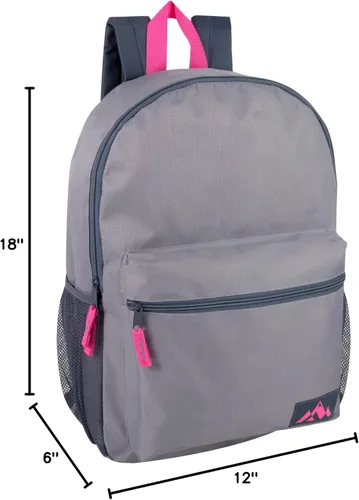 Vista 9 de Trail maker Paquete de 24 mochilas al por mayor para niños, escuela, adultos, deportes, mochilas de bloque de color de 18 pulgadas a granel, Paquete