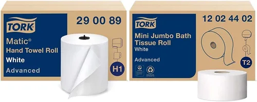Vista 21 de Tork Matic Paper - Rollo de toalla de mano Natural H1, universal, 100% fibra reciclada, 6 rollos x 700 pies, 290088