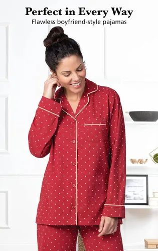 Vista 108 de PajamaGram Conjunto de pijama para mujer – Pijama para mujer, jersey novio, 100% algodón