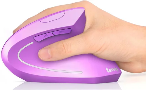 Vista 11 de Lekvey Ratón ergonómico, recargable 2.4G USB vertical inalámbrico, azul