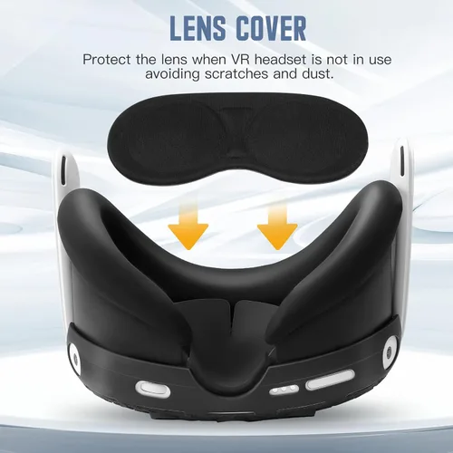 Vista 7 de TiMOVO Juego de accesorios de protección VR para Meta Quest 3, cubierta protectora de realidad virtual que incluye agarre para el controlador