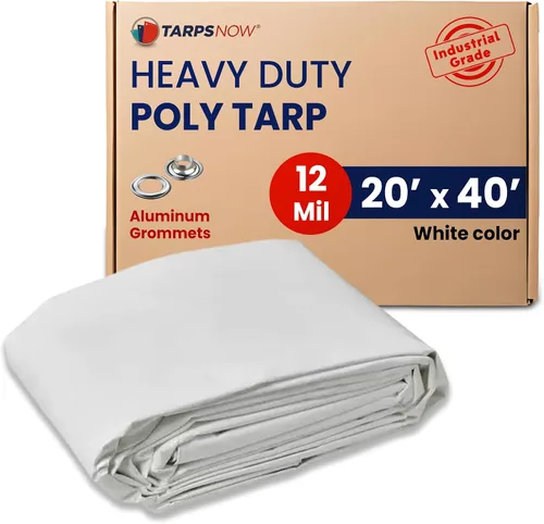 Vista 14 de Tarps Now - Lona de polietileno de 6 x 8 pies, cubierta impermeable resistente de 12 milésimas de pulgada de diámetro, lona de plástico a prueba