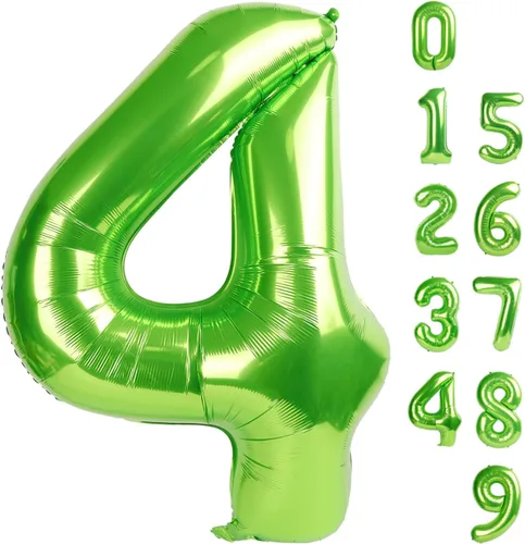 Vista 140 de Globos con números de 40 pulgadas, color negro, para decoraciones de cumpleaños de 10 a 100 años Jumbo 40In & Vibrant Color, With Hanging Holes