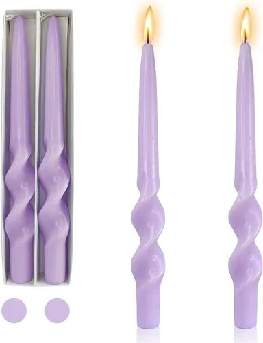 Vista 47 de Candelabros en espiral verde y velas cónicas verdes - Gedengni 7.5 pulgadas Velas cónicas cortas y encantadoras con diseño retorcido, velas sin
