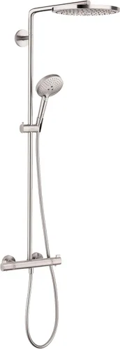 Vista 2 de hansgrohe Raindance Select S 27129821 - Infusión de aire deslizante con ajuste de altura, spray Rain AirPower, juego de ducha QuickClean en níquel