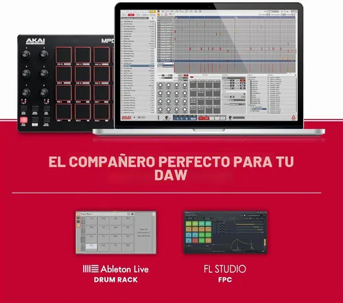 Vista 5 de AKAI Professional MPD218 - Controlador MIDI alimentado por USB con 16 almohadillas de tambor MPC, 6 perillas asignables, botones de repetición