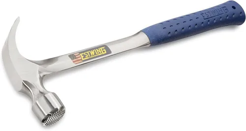 Vista 2 de ESTWING Martillo de encuadre – Martillo de garra curvada de mango largo de 22 onzas con cara fresada y agarre de reducción de golpes – E3-22CM